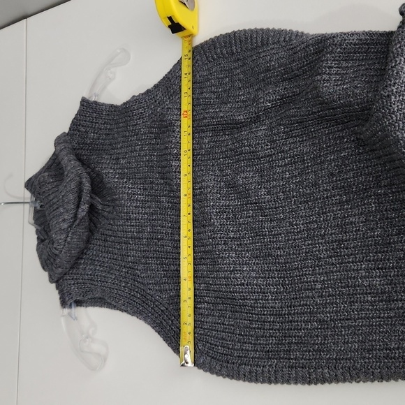 Merona womens top sweater high low tunic turtleneck Heather gray ish small - Picture 10 of 12